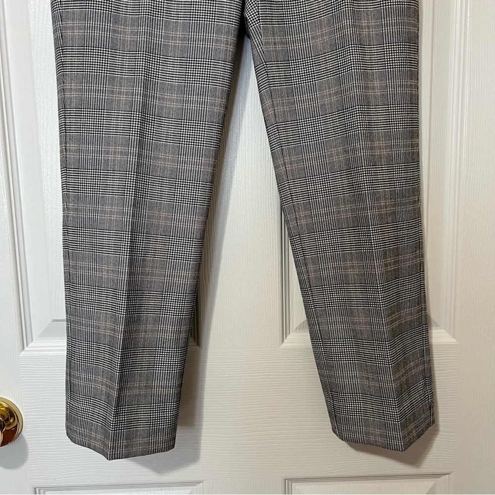 Aritzia Babaton Gray Plaid Quentin Crop Ankle Trouser Dress Pants - Sz 0 - Picture 6 of 15